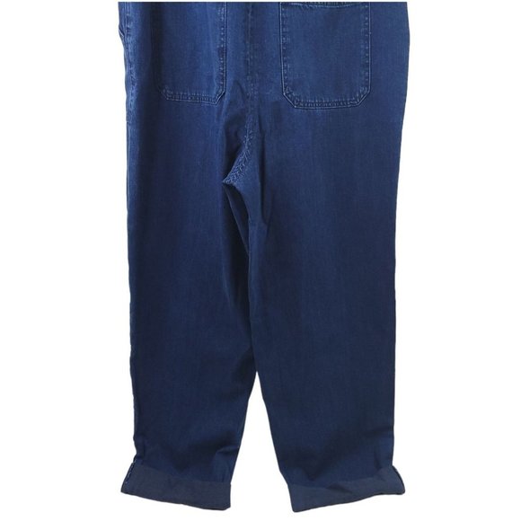Rachel Comey Denim Jumpsuit Womens Size 4 Front Zip Belted Cuffed Hem Sleeveless - Picture 8 of 9